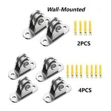 2/4Pcs Heavy Duty Fixed Pulley Detachable Pulley Block Kit Wall-Mounted Pulley Loading 176 Lb For Sliding Gate And Wire Rope - Silver - View 1
