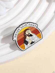 Funny Facepalm Quote Brooch – Vintage Character Enamel Pin For Bag Jacket Accessories - Multicolor - View 2