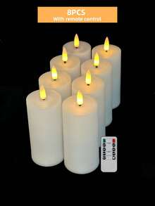 12pcs Flameless LED Candles With Remote Control And Timer, Realistic Flickering Warm Glow, Battery Operated For Home, Table, Fireplace, Wedding Party Decoration - Off White - View 10
