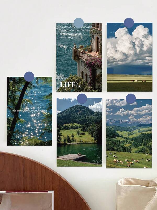 10pcs Healing Nature Landscape Postcards-Aesthetic Landscape Cards Perfect For Bullet Journals, Diaries, Party Favors, And Room Decor-Artistic Healing Nature Cards