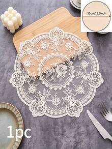 1/10pcs Hollow Vintage Lace Tablecloth With Crochet Floral Pattern - Perfect For Heat Resistance, Air Fryer Dust Cover And Home Decor Bohemian Lace Tablecloth Placemats - Multicolor - View 11