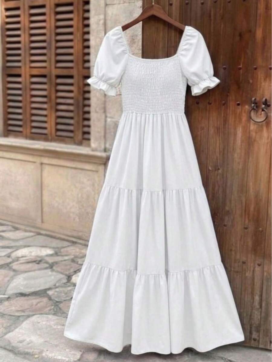 Women Long Dresses - White - View 1