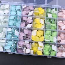 360pcs Rhombus Rainbow And Light Color Glass Mosaic 24-Grid Packaging Kit, Multi-Color Diy Bracelet Keychain Handmade Beading Accessory Set - B - View 3