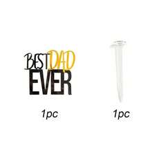 1pc/3pcs Acrylic "Happy Father's Day" And "Happy Father's Birthday" Cake Topper Set - Gold/Black/Blue/Silver "World's Best Dad" Cake Decoration For Men's Birthday And Father's Day Party Supplies - Multicolor - View 24