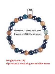 YAUKIA 8mm 波希米亞風藍虎眼石招財手鍊，帶來豐盛與財富，夏季珠寶禮物，適合女性男性的瑜伽冥想，度假適用 - 彩色 - 查看 6