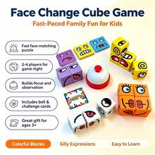 Face Changing Magic Cube Game, Face Changing Building Blocks Game, Expression Matching Building Blocks Puzzle, Building Blocks Puzzle Toys, Family Game - Multicolor - View 3