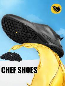 Men's Chef Shoes,Lightweight Breathable Kitchen Shoes,Easy-To-Clean,Wear-Resistant Men's Work Shoes,For Food Factories,Hotels,Kitchen Back-Of-House - Black - View 4