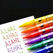 1 Box Glow-In-The-Dark Highlighter Pen Set, Fluorescent Colored Markers, Suitable For Drawing, Journaling, Poster Making, DIY Crafts, Scrapbooking And Art Supplies - Multicolor - View 5