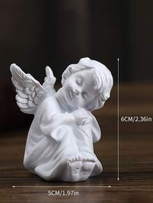 1pc Contemplative Angel Design Home Decor Resin Material, Meditation Angel Statue Craft - Perfect Gift For Birthday, Graduation, Suitable For Indoor And Outdoor Decoration, Prayer Room, Garden, Home And Office - Spiritual Gift Creative - 1PC - View 3