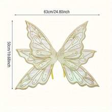 Cute Fashionable Glitter Butterfly Wings Birthday Gift For Girlfriend, Makeup Party Photo Shoot - Multicolor - View 8