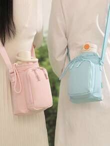 Outdoor Water Bottle Holder With Adjustable Strap Multiple Compartments Unisex Water Bottle Bag With Phone Pocket Water Bottle Pouch Pocket Water Bottle Carrier Bag For Walking Hiking Camp Cycling Travel Essentials Accessories Back To School Supplies - Multicolor - View 2