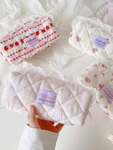 1 Buah Tas Kosmetik Renda Beruang Kecil, Tas Penyimpanan Kosmetik Warna Krem, Tas Penyimpanan Kosmetik Portabel untuk Perjalanan - MultiWarna - View 11
