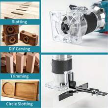 JSD-HOPE 21V Cordless Lithium Wood Router, 4.0Ah Li-Ion Battery, 30, 000 Max RPM, 1-6 VariableSpeeds, Brushless Motor For Woodworking EdgeTrimming, Grooving & DIY Projects - US A Type Plug(110-127V) - View 8