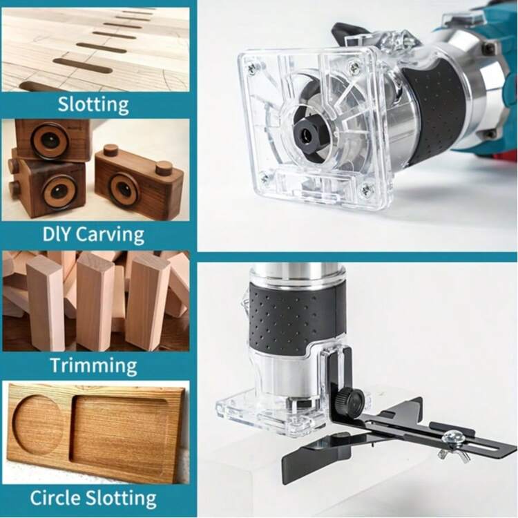 JSD-HOPE 21V Cordless Lithium Wood Router, 4.0Ah Li-Ion Battery, 30, 000 Max RPM, 1-6 VariableSpeeds, Brushless Motor For Woodworking EdgeTrimming, Grooving & DIY Projects - View 8
