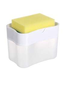 Manual Liquid Soap Dispenser With Integrated Sponge Holder - Space-Saving Manual Kitchen Sink Organizer, Suitable For Dishwashing And Handwashing; Easy To Maintain, No Electricity Required; Durable Plastic Soap Pump And Sponge Holder; Compact Countertop Accessory; Perfect For Kitchen, Outdoor Camping, RV, Bathroom, Toilet And Patio; Ideal For Home, Home Cooks, Renters And Enthusiasts - One Size - View 11