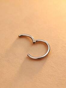 1pc High-Grade Nose Ring, Nose Septum Earring, 16G 1.2MM Thick Shaft, Fashion Piercing Jewelry - Silver - View 31