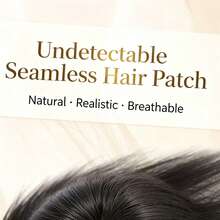 Real Human Hair 12 Inches Invisible Swiss Net Hair Piece Straight Topper Volume Enhancer Hidden Crown Extension For Thinning Hair Clip-In For Women - Light Brown - View 6
