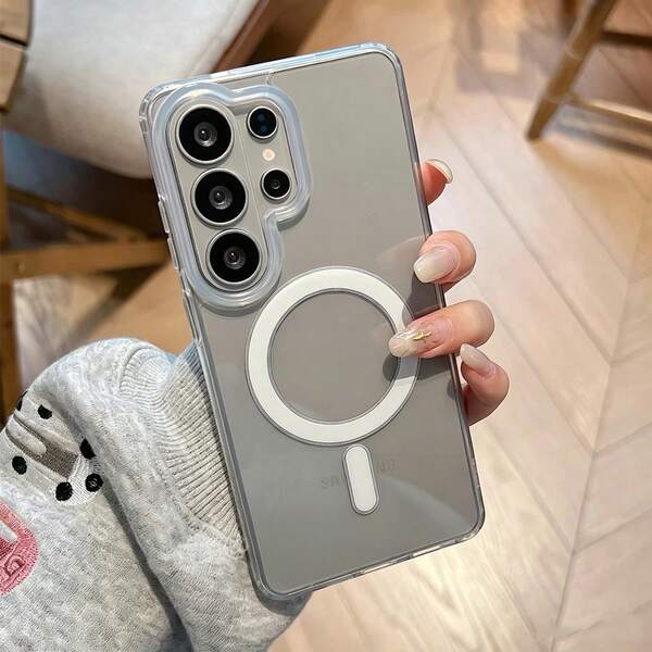 Magnetic Charge Phone Case Compatible With Samsung Galaxy S26 Ultra S25 Ultra S24 Ultra Clear Acrylic Slim Case For A57 A37 A27 A17 A07 A56 A36 A26 A16 A06 A15 A35 A55 S25 FE