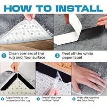 16 buah Bantalan Anti Selip Karpet Hitam, Stiker Anti Selip untuk Menempelkan Karpet dan Permadani, Bantalan Anti Geser, Bantalan Karet yang Dapat Digunakan Kembali, Cocok untuk Karpet, Seprai, dan Lantai Kayu - A - View 5