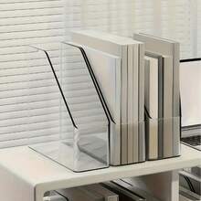 Clear Bookshelf Desktop Storage Rack, Thickened Acrylic File Storage Rack, Multi-Functional Office Desk Organizer, Student Stationery Rack, Bookend Storage Box, Suitable For Daily Use, Can Be Used As Decoration For Various Occasions - Multicolor - View 1