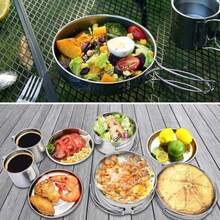 Camping Pots, Pans & Griddles - Silver 8 Pieces - View 4