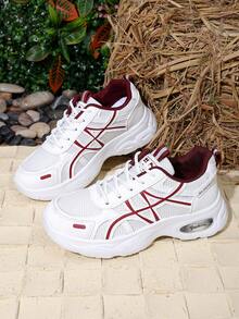 2026 New Arrival Women's Sporty Chunky Running Shoes, Lightweight Breathable Mesh Athletic Sneakers For Gym & Hiking - Red - View 7