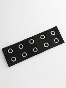 3pcs/Set Fashion Punk Gothic Style Hairbands, Soft Non-Slip Elastic Eyelet Hollow Out Headbands For Women, Beach, Holiday, Yoga Sports, Daily Wear, Versatile For Multiple Occasions - 黑色 - 查看 5
