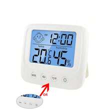 1pc New LCD Digital Thermometer Hygrometer, Baby Room Humidity Monitor, Backlit Indoor Electronic Temperature Humidity Meter Weather Station - White - View 6