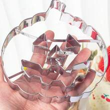 9pcs Halloween Cookie Cutter Set, Reusable Stainless Steel, Pumpkin Bat Ghost Linzer Molds, Smooth Edges, For Home DIY Baking - View 9