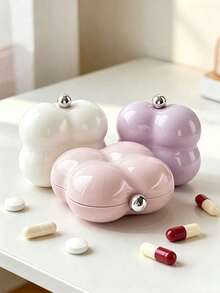 1pc New Pill Box, Medicine Storage Box, Divided Compartment Storage Box, Portable 7-Slot Floral Pattern Pill Box - Portable Medicine Storage Container - Suitable For Elderly And Busy People - Ideal For Travel And Home Use - Perfect Gift For Friends And Family - Model B - View 4