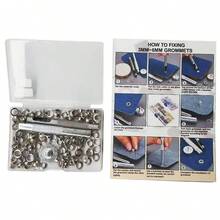 EDCUEBE7 100pcs (6/8/10/12mm) Copper Eyelet Tool Set, Includes Puncher And Hollow Punch Head, Suitable For Installing Eyelets On Clothing, Leather, Fabric, Belts And Other Materials, As Well As Impact Punch And Puncher, Can Be Used For Jewelry Making. Durable Iron Tools, Suitable For Leather, Belts, Clothing And Curtains. Set Includes Storage Bag. - Multicolor - View 8