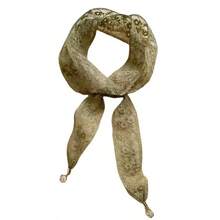 1pc New Cat Eye Pendant Lace Trim Silk Scarf Women Spring Autumn Summer Fashion Versatile Long Hollow Out Decorative Headband - Multicolor - View 9