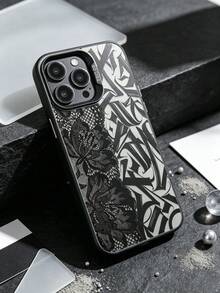 1 buah Casing Ponsel Hitam Modis dengan Pola Grafis Rune Renda yang Dipersonalisasi, Kancing Terpisah, IMD Anti-Jatuh, Anti-Selip, Kompatibel dengan iPhone 16 Pro Max/16/16 Pro/16 Plus/15/15 Pro Max/15 Pro/11/12/13/14 Pro Max/11 Pro/12 Pro/12 Pro Max/13 Pro/13 Pro Max/14 Pro/14 Pro Max Premium Kreatif - MultiWarna - View 4