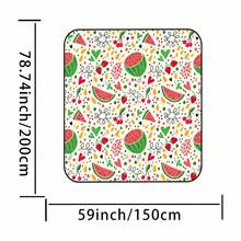Watermelon Pink Pattern Printed Thick Picnic Mat, Outdoor Waterproof Moisture-Proof Portable Foldable Camping Ground Pad - Watermelon Pink - View 2