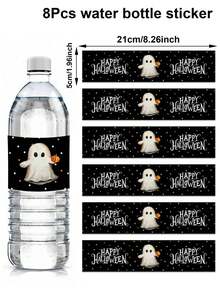 16 buah Stiker Botol Minum Halloween, Motif Hantu Kelelawar, Cocok untuk Dekorasi Halloween, Dekorasi Trick or Treat untuk Halloween, Dekorasi Rumah, Dekorasi Meja Dapur, Hadiah Halloween, Dekorasi Musim Gugur - Halloween - View 25