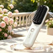 2-In-1 Straightening & Curling,Portable Wireless Hair Straightener Comb,Ceramic Coating Anti-Scald,For Home Use,Holiday Gifts,Holiday Essentials,Fast Heating,Suitable For Various Hair Types,Anti-Scald Design,Professional Styling Tool,Gift For Women - Multicolor - View 6