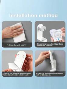 4pcs/2pcs/1pc Electric Toothbrush Holder Wall Mounted Bracket With Drainage For Household Storage Toothbrush Stand Rack Shaver Holder, Bathroom, Back To School, Home, Fast Drying, Space-Saving, Strong Adhesive, Toothbrush Organizer, Travel - Multicolor - View 5
