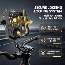 VXM 1pc Bicycle Phone Holder, Mountain Bike Road Bike Cycling Navigation Electric Bike Anti-Shake Handlebar Phone Mount - Multicolor - View 4