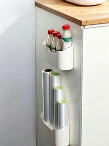 2pcs/Set No-Drill Wall-Mounted Storage Rack, Multi-Functional Cosmetic And Miscellaneous Items Organizer, Suitable For Back To School Season - Multicolor - View 3