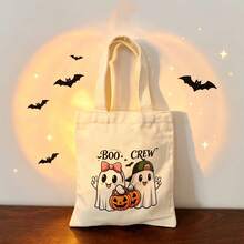 1/5/10pcs Cute Pumpkin Ghost Skeleton Bat Spider Black Cat Little Devil Lantern Pattern Halloween Theme Reusable Fabric Tote Shopping Bags Trick Or Treat Bags, Small Batch Multi-Piece Set Trick Or Treat Bags Storage Bags, Essential Halloween Shopping Gift Packaging Bags, Suitable For Christmas Decoration Indoor Outdoor Yard Garden Lawn Entrance Small Gifts, Essential Halloween Party Small Gift Storage Bags Gift Bags - Multicolor - View 55