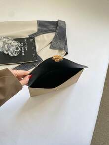 New Envelope Clutch Bag, Large Capacity Casual Fashion Minimalist Korean Style Chic Handbag For Women - Gold - View 7