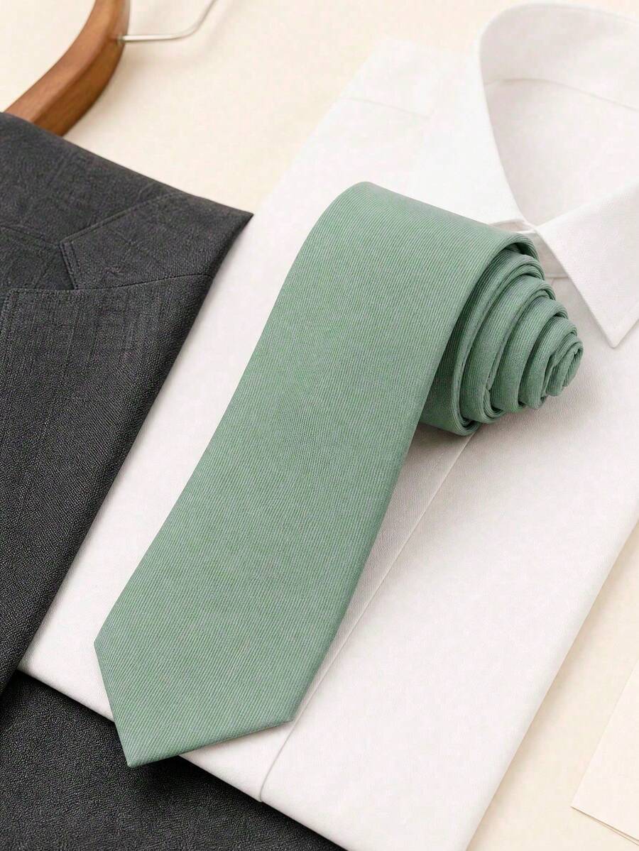 1 pieza Corbata verde menta, accesorio de moda para hombres - verde menta - Ver 1
