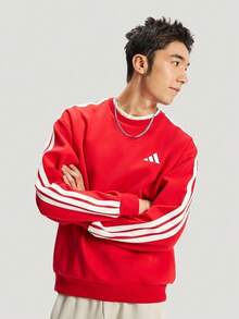 Adidas Men's ST 3ST SWT Knit Pullover Sweatshirt KR2516 - Red - View 1
