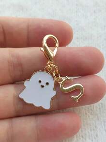 1PC Zinc Alloy Ghost Pendant And Letter Marked Keychain Charm, Bag, Backpack, Wallet, File Bag, Car Key Accessory Pendant, Holiday Party Gift, Birthday Gift, Mother's Day/Father's Day Gift, Back To School/Graduation Season Gift, Halloween Gift, Creative Handmade Keychain - Multicolor - View 12