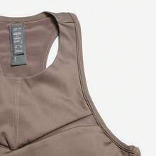 Adidas Women's Spring/Summer Sports Tank Top, Fitness Training Yoga Running Tight Fit Cropped Racerback Tank Top IT8250 - Earthy Brown-grey - View 2