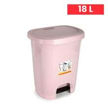 18L Large-Capacity Pedal Trash Can With Sealed Lid For Odor Prevention, Made Of Thickened Durable Plastic, Suitable For Home Kitchens, Bathrooms And Living Rooms; Step-To-Open Design Keeps Hands Clean - Multicolor - View 10