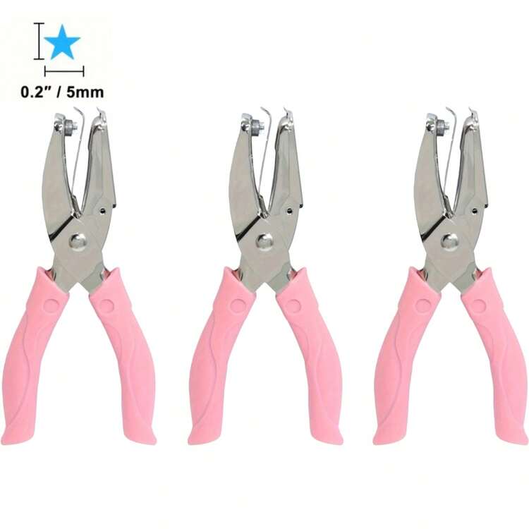 1 Piece Heart Star Handheld Hole,TIANWEN Paper Punch Metal Single Hole Paper Punch Punchers With Soft-Handled Tags Pouch Perfect For Office And Diary Enthusiasts Gift For Clothing Ticket DIY Craft Tags Scrapbook Back To School Art Office Essentia Sup - Multicolor - View 21