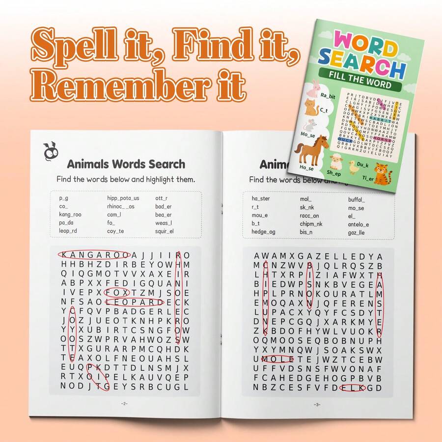Word Search Learning Series – Vocabulary Builder, Spelling Practice, Word Recognition & Brain Training Puzzle Activities - Word Search - View 1