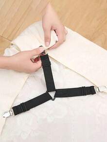 1/2/4/8pcs Adjustable Elastic Bed Sheet Clips Set, Knitted Bed Sheet Fasteners, Ensure Bedding Stability, Hand Wash Only, Non-Slip Clips, Suitable For Mattress, Sofa And Tablecloth, Universal Bed Sheet Clips, Bed Sheet Fixing Clips - Multicolor - View 3