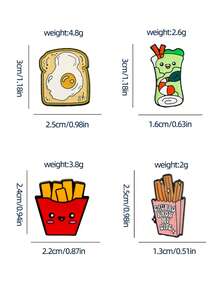 1/4件可愛療癒食物創意裝飾胸針，百搭衣物與包包配件，日常穿搭襯衫領口別針，送給女孩與好朋友的精緻禮物 - 彩色 - 查看 4